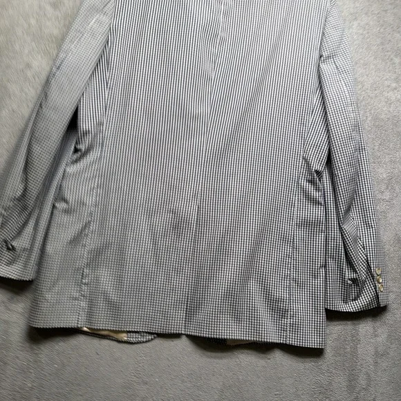 Orvis Sport Coat Blazer Blue Checked Wool Tailored Made USA Men's 44L